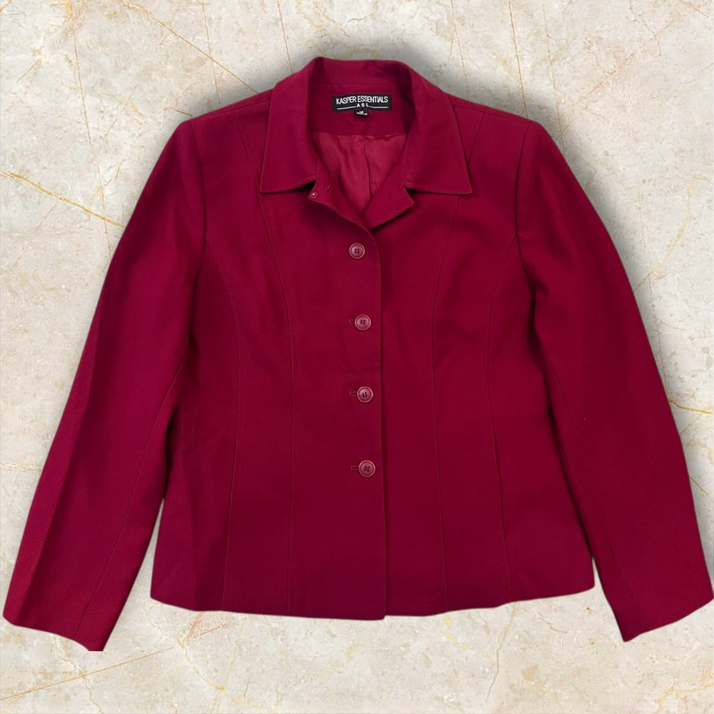 Kasper Essentials ASL Women’s Vintage Red Blazer. Size 12